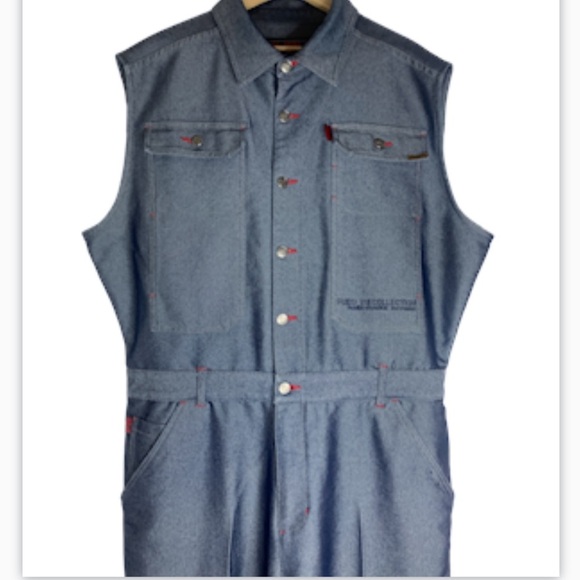 Fubu RARE Boiler Suit XL Vintage 1990's Sleeveless Mechanic NWOT Streetwear - Picture 3 of 12